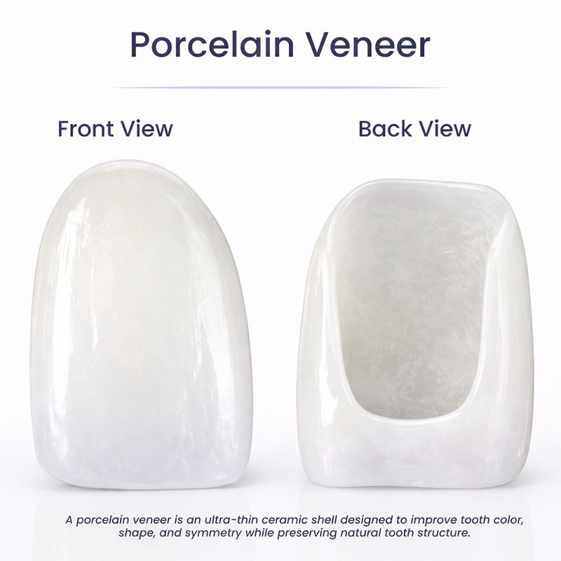 Porcelain Veneer Front and Back View Glendale, NY