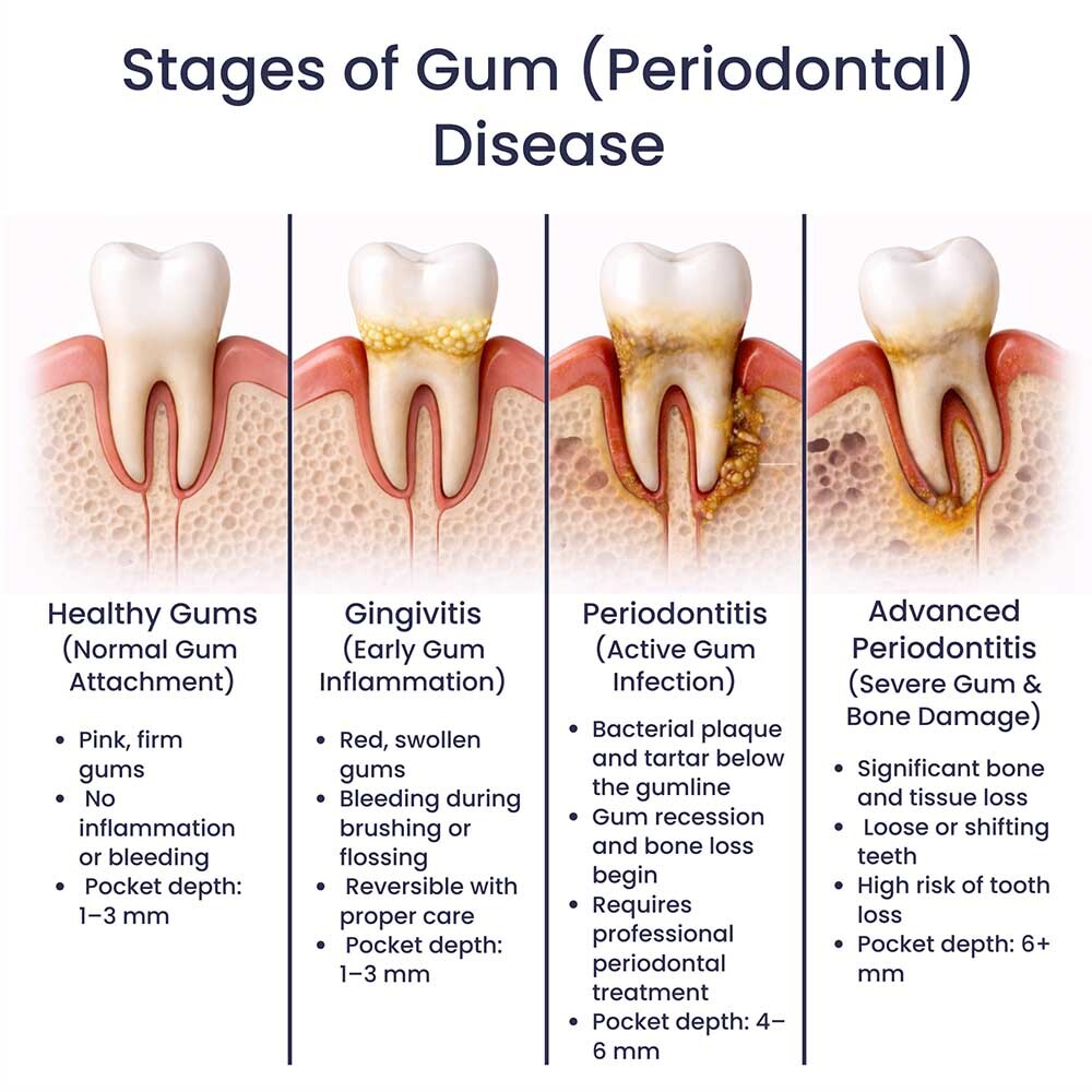 Stages of Gum Periodontal Disease